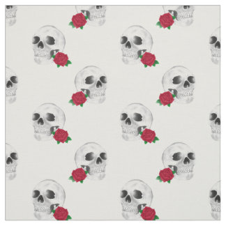 Schädel-und Rosen-Gewebe Stoff
