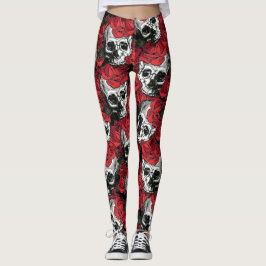 Schädel und Rosen Leggings