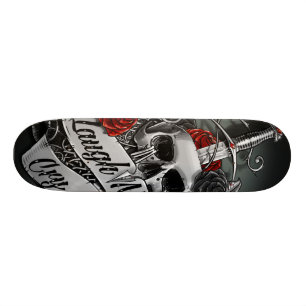 Schädel und Rosen Skateboard