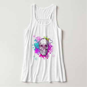 Schädel und Rosen Tank Top