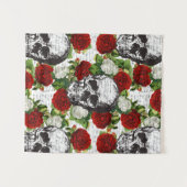 Schädel und Rosen Wandteppich (Vorderseite (Horizontal))
