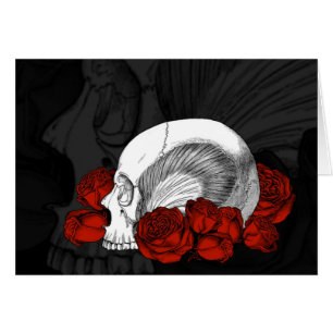 Schädel und Rote Rosen