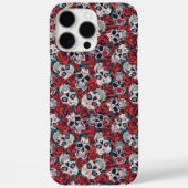 Schädel und Rote Rosen Case-Mate iPhone Hülle (Rückseite)