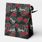 Schädel und Rote Rosen | Modern Gothic Glam Grunge Geschenkschachtel (Rückseite)