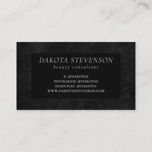 Schädel und Rote Rosen | Modern Gothic Glam Monogr Visitenkarte (Rückseite)