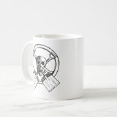 Schädel und Schaufeln Kaffeetasse (Vorderseite Links)