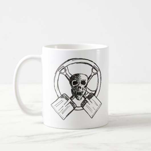 Schädel und Schaufeln Kaffeetasse (Links)