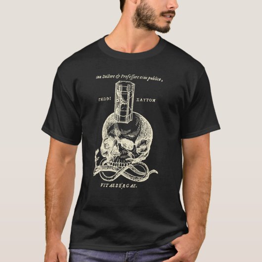 Schädel und Schlange mit Hourglass-Shirt T-Shirt (Vorderseite)
