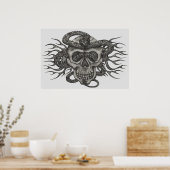 Schädel und Schlange Poster (Küche)