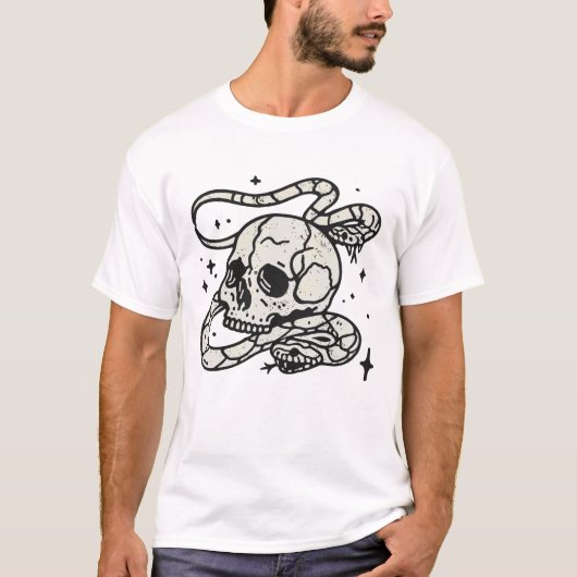 Schädel und Schlange T-Shirt (Vorderseite)
