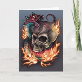 Schädel und Schlange Tattoo Karte
