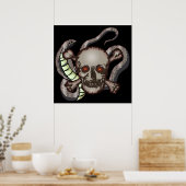 Schädel- und Schlangen-Poster Poster (Küche)