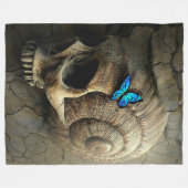 Schädel und Schmetterling Fleecedecke (Vorderseite (Horizontal))