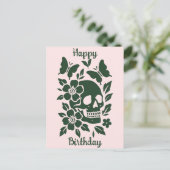 Schädel und Schmetterlinge Postkarte (Stehend Vorderseite)