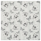 Schädel und Schmetterlinge Stoff (Muster)