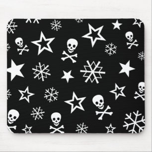 Schädel und Schneeflocken Mousepad
