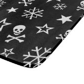 Schädel und Schneeflocken Schneidebrett (Ecke)