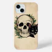 Schädel und schwarze Katze Case-Mate iPhone Hülle (Rückseite)