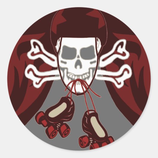 Schädel- und Skate-Aufkleber Runder Aufkleber (Vorderseite)