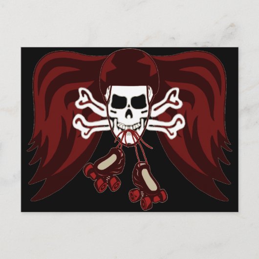 Schädel und Skate Postkarte (Vorderseite)