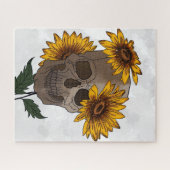 Schädel- und Sonnenblumen-Puzzle  Puzzle (Horizontal)