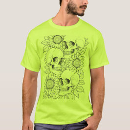 Schädel und Sonnenblumen T - Shirt