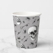 Schädel und Spinnen Halloween Pappbecher (Rückseite)