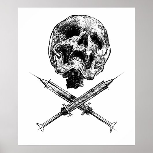 Schädel und Spritzen Poster (Vorne)