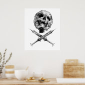 Schädel und Spritzen Poster (Küche)