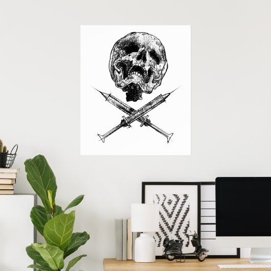 Schädel und Spritzen Poster (Heimbüro)