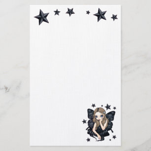 Schädel und Stern-gotisches feenhaftes Briefpapie Briefpapier