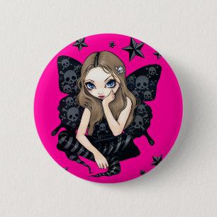 "Schädel-und Stern-" Knopf Button