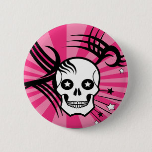 Schädel und Sterne Button