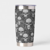 Schädel und Symbol gotisches Design Thermobecher (Links)