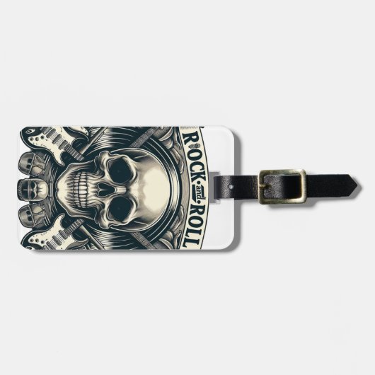 Schädel und Symbole Gepäckanhänger (Vorderseite horizontal)