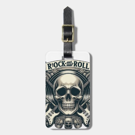 Schädel und Symbole Gepäckanhänger (Vorderseite vertikal)