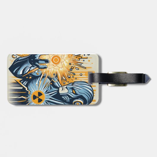 Schädel und Symbole Gepäckanhänger (Rückseite horizontal)