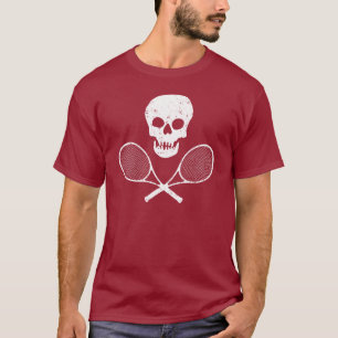 Schädel und Tennis-Schläger T-Shirt