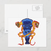 Schädel und Tikis Postkarte (Vorne/Hinten)