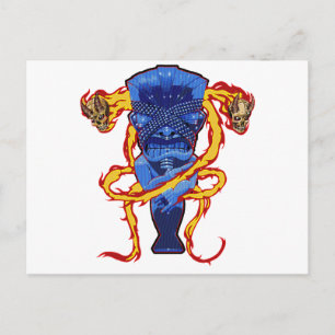 Schädel und Tikis Postkarte