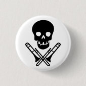 Schädel und Trombones Button (Vorderseite)