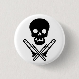 Schädel und Trombones Button