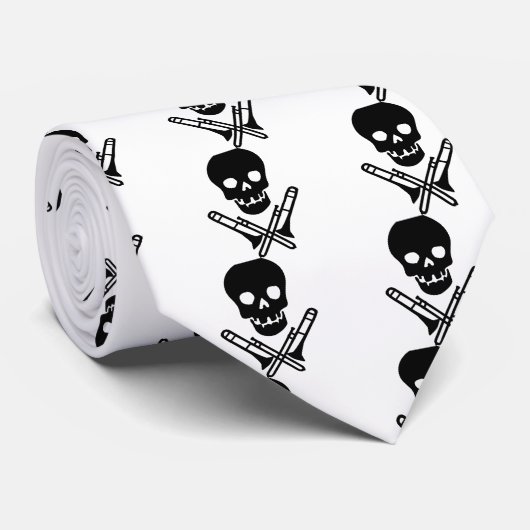 Schädel und Trombones Krawatte (Gerollt)