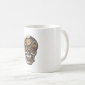 Schädel- und Uhr-Zeitnehmer Kaffeetasse (VorderseiteRechts)