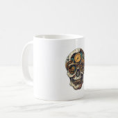 Schädel- und Uhr-Zeitnehmer Kaffeetasse (Vorderseite Links)