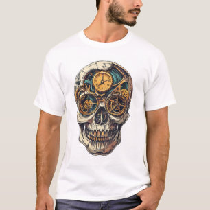 Schädel und Uhr Zeitnehmer T-Shirt