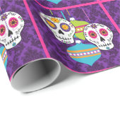 Schädel und Verzierungs-Packpapier Geschenkpapier (Rolleneckpunkt)