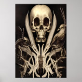 Schädel und Vögel | AI Art Poster (Vorne)