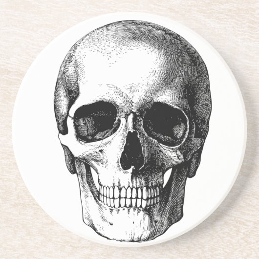 Schädel und Vollmond beängstigend Getränkeuntersetzer (Vorne)