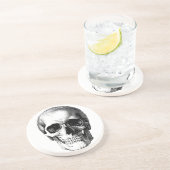 Schädel und Vollmond beängstigend Getränkeuntersetzer (Seite)